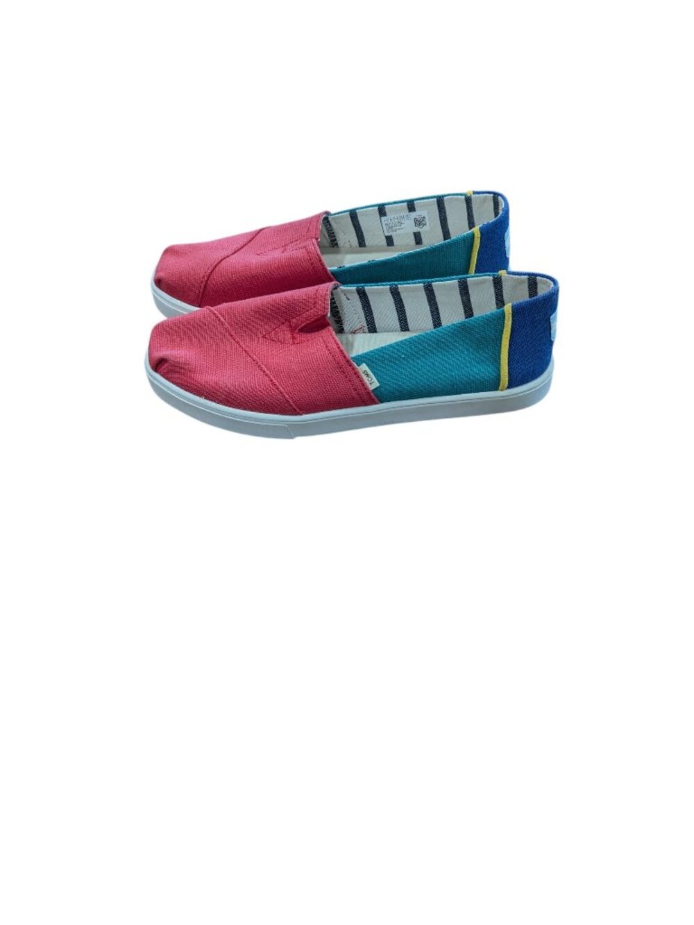 Toms Venice Alpargata Heritage Canvas Color Block Slip On Flats Indie Bold Sz 7